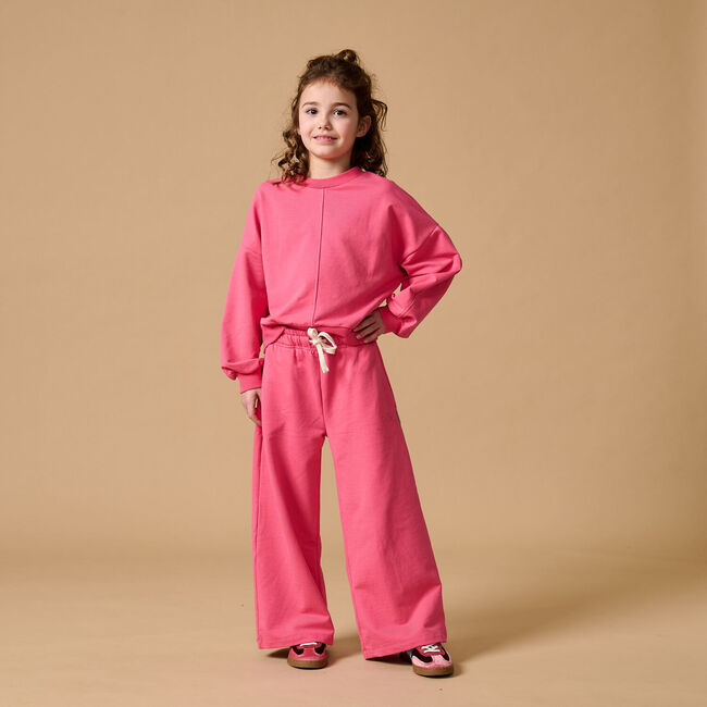 Roze PETIT BLUSH Wijde broek WIDE LEG JOGGER - large