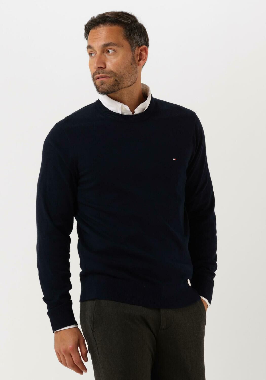 Donkerblauwe TOMMY HILFIGER Trui PIMA ORG CTN CASHMERE CREW NECK Omoda