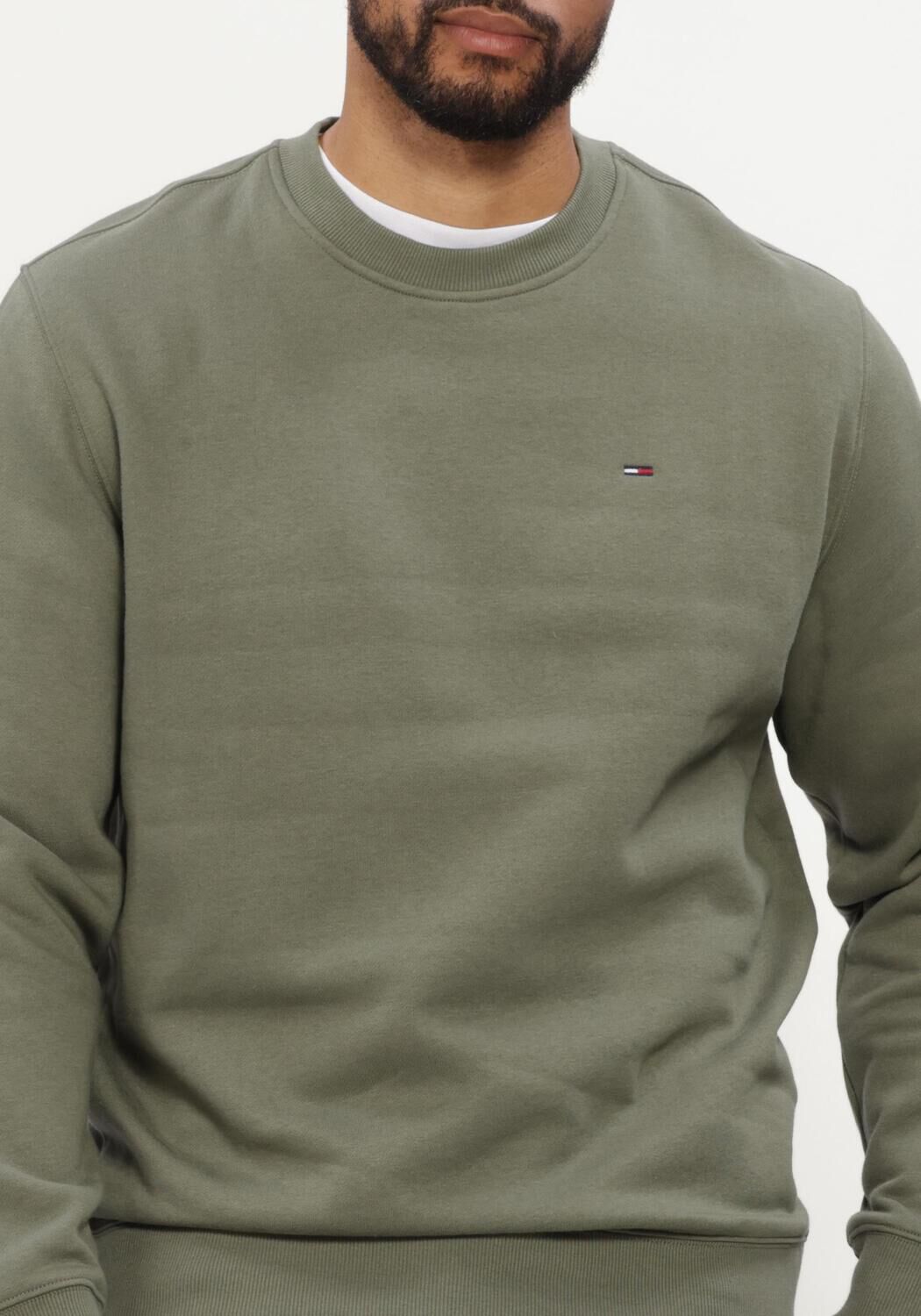 Khaki TOMMY JEANS Sweater TJM REG S FLAG CREW EXT - large