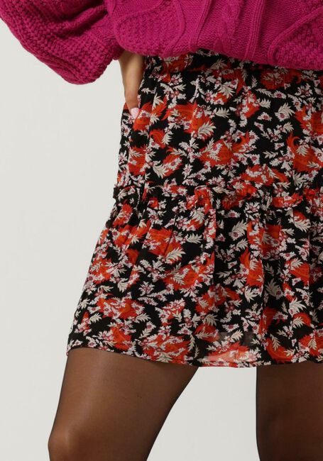 COLOURFUL REBEL Mini-jupe HANNAH PAISLEY FLOWER BOHO SKIRT en orange - large