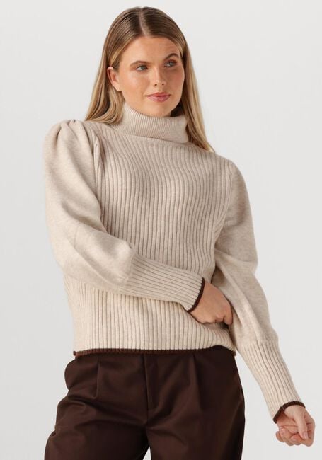 CO'COUTURE Pull ROW PUFF RIB ROLLNECK en beige - large