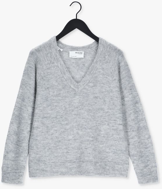 SELECTED FEMME Pull LULU LS KNIT V-NECK B Gris clair - large