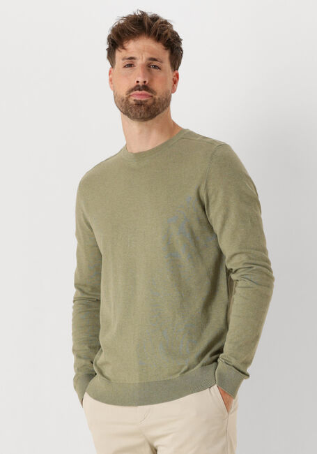 Khaki SELECTED MEN Trui SLHBERG CREW NECK NOOS - large