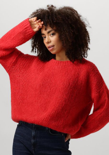 SUMMUM Pull SWEATER ALPACA BLEND KNIT en rouge - large