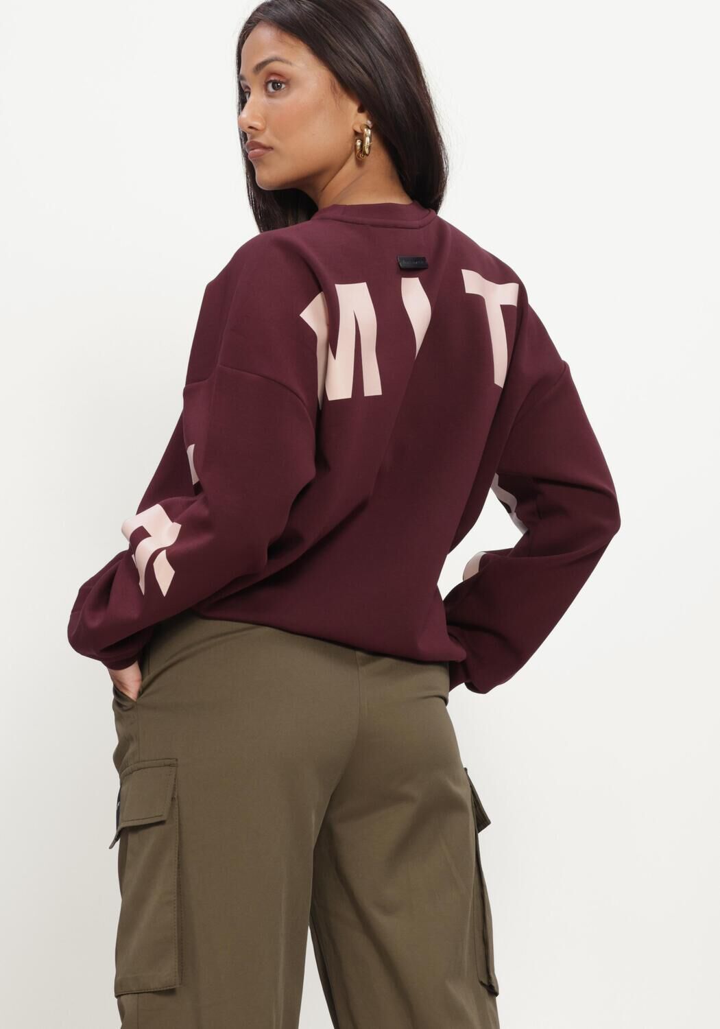 Bordeaux HAUTE L'AMITI&Eacute; Truien/vesten MAXI SPLIT LOGO SWEAT - large