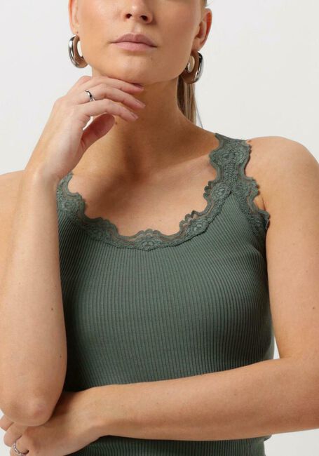 ROSEMUNDE Haut SILK TOP W/ LACE Vert foncé - large