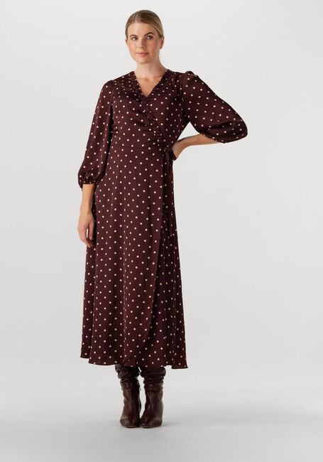 NEO NOIR Robe midi MALINGA DOT DRESS Bordeaux - large