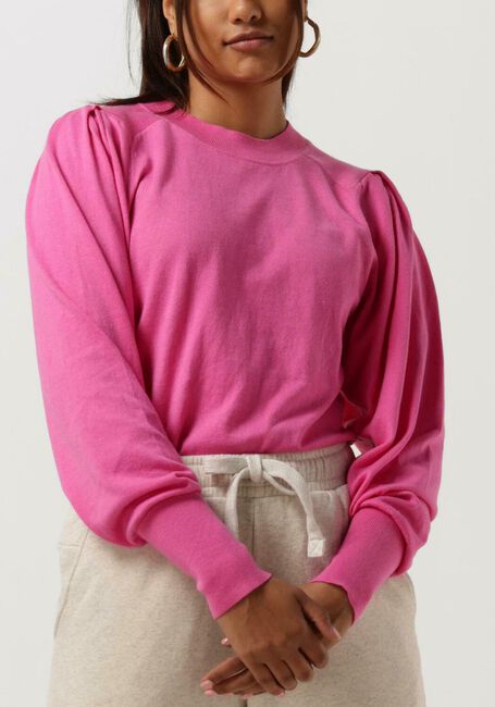 10DAYS Pull PLEATED SLEEVE KNIT SWEATER en rose - large