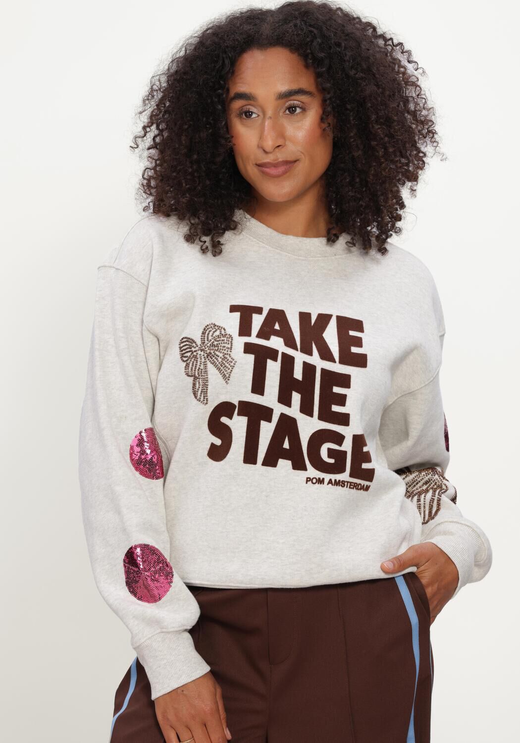 POM AMSTERDAM Chandail SASCHA TAKE THE STAGE Gris clair - large