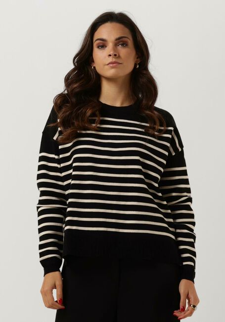 CC HEART Pull CC HEART COLLINGS COMFY STRIPE KNIT BLOUSE en noir - large