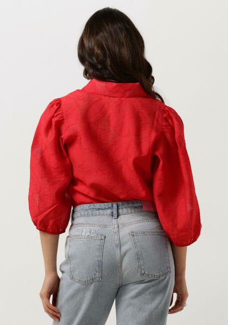 Rode JANSEN AMSTERDAM  FF774 BLOUSE 3/4 PUFF SLEEVE - large