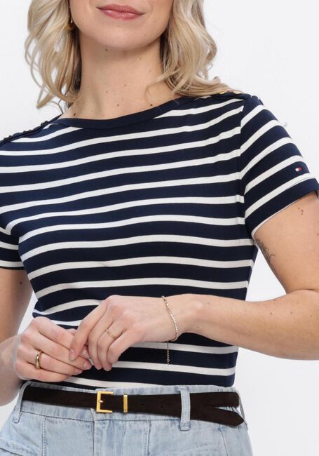 Multi TOMMY HILFIGER T-shirt GOLD BUTTON SLIM SS TEE - large