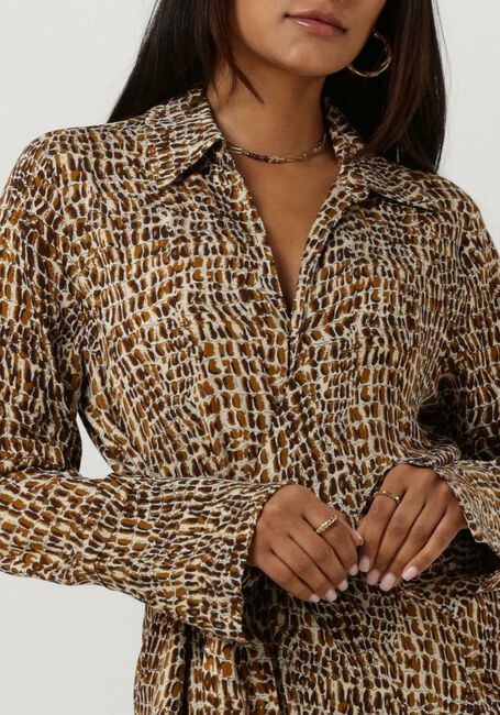 SECOND FEMALE Mini robe POLINE WRAP DRESS en marron - large