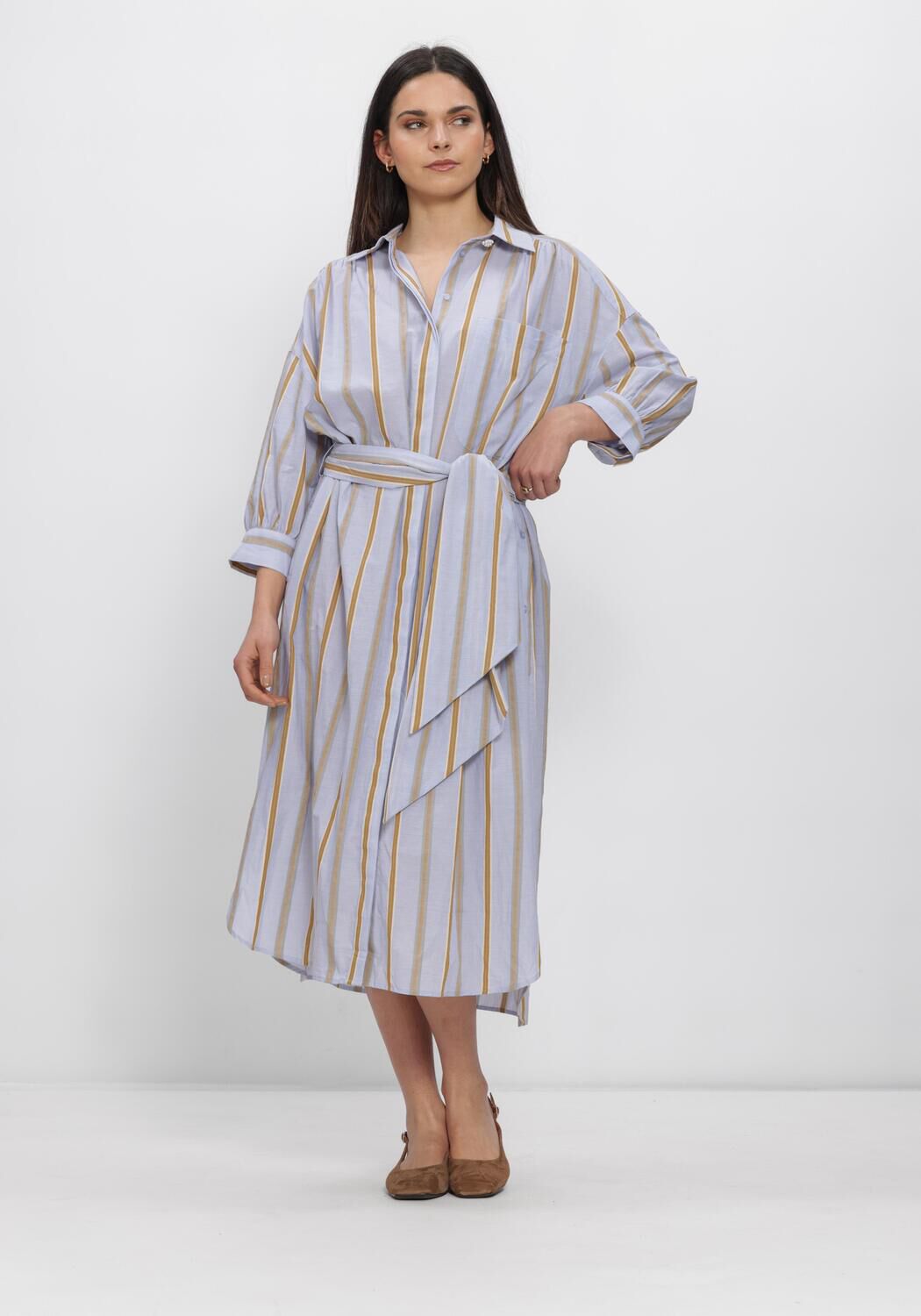 BEAUMONT Robe midi INDIA DRESS en bleu - large