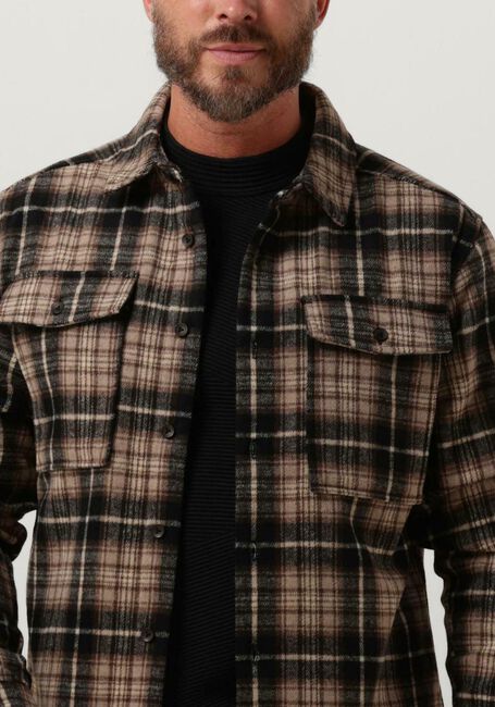 PUREWHITE Surchemise WOOL LOOK CHECK OVERSHIRT en marron - large