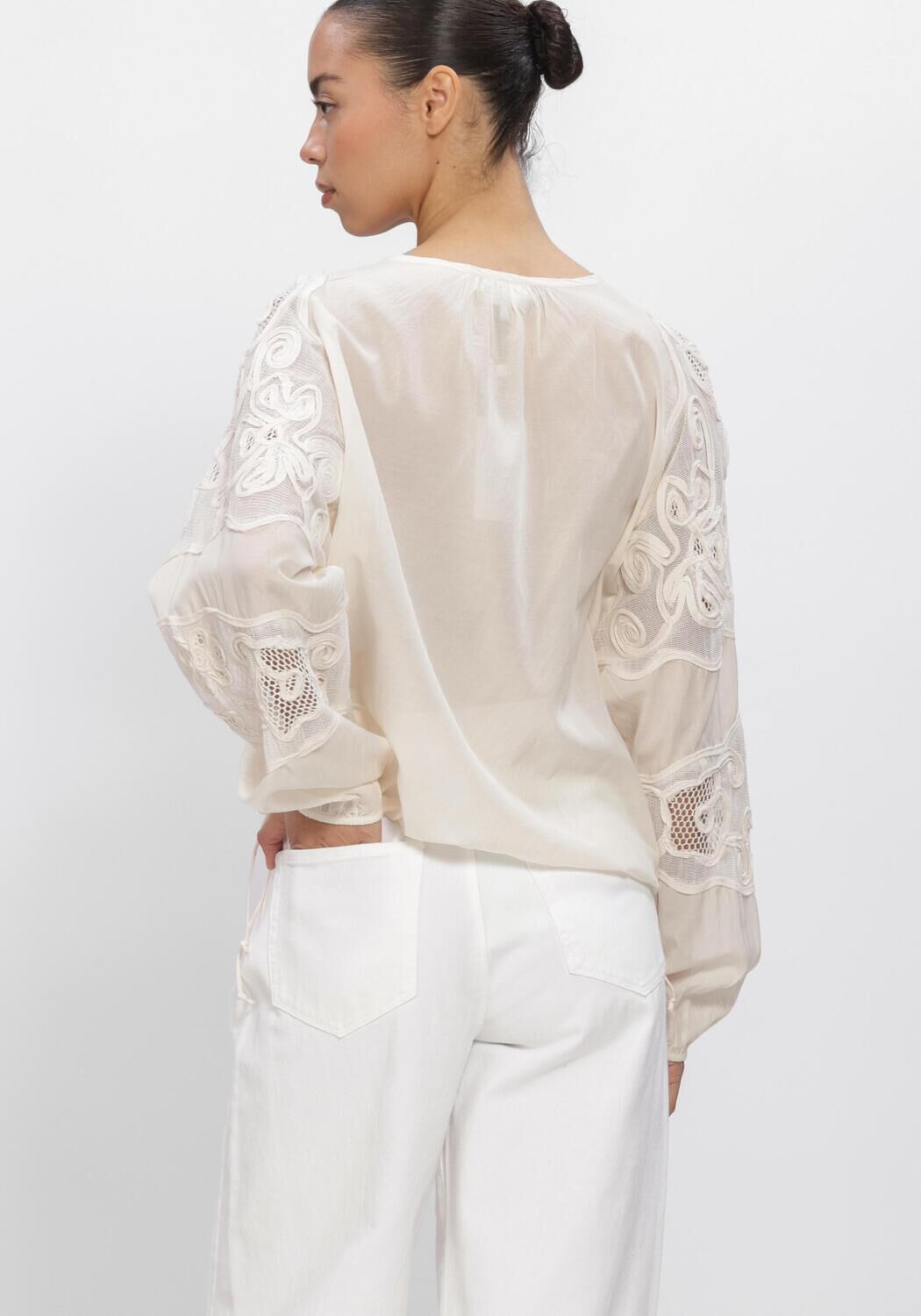 Gebroken wit DANTE6  ULALA EMBROIDERED BLOUSE - large