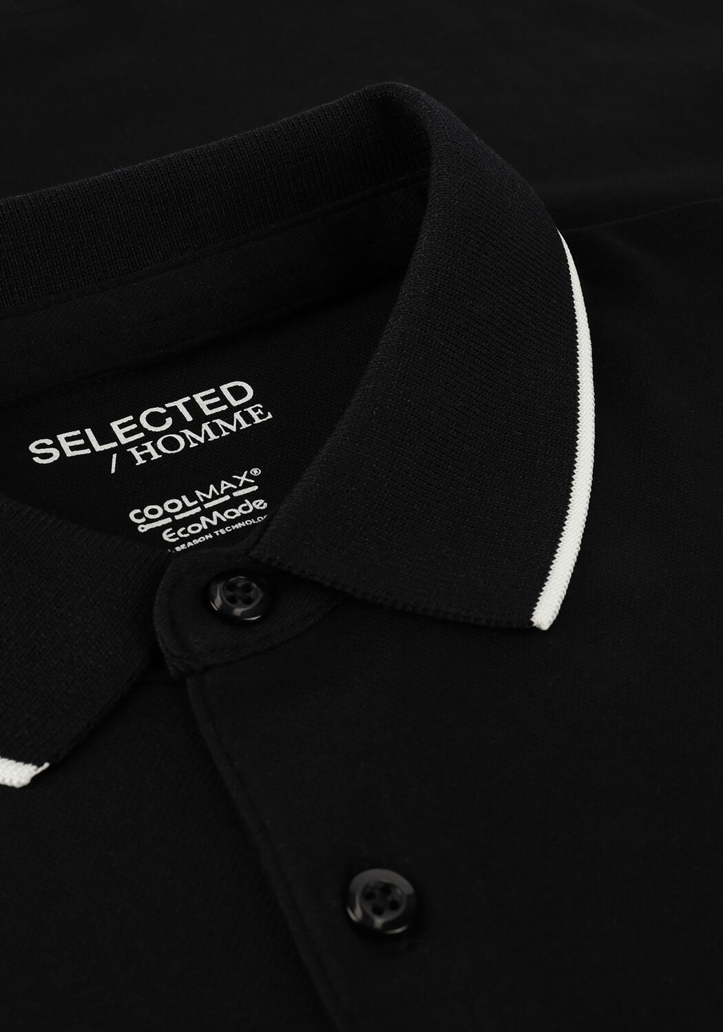 SELECTED MEN Polo SLHLEROY COOLMAX SS POLO B en noir - large