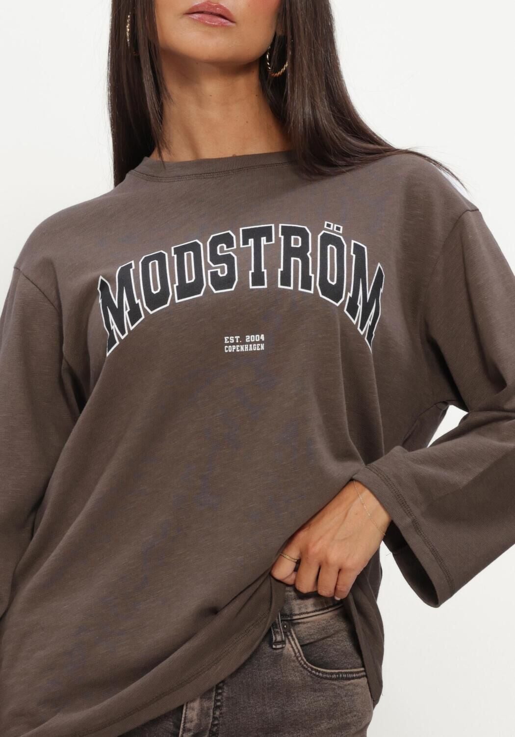 MODSTR&Ouml;M BAMBOOMD T-SHIRT Hauts & T-shirts en marron - large