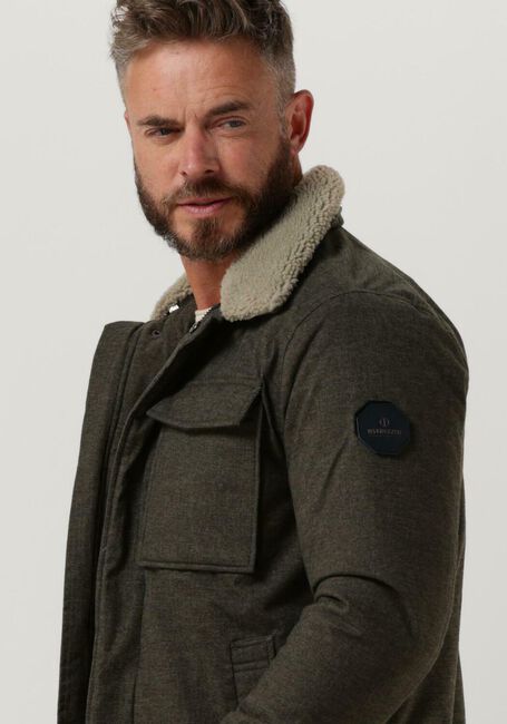 Groene DSTREZZED Jack CARPENTER WOOL LT. MELANGE - large
