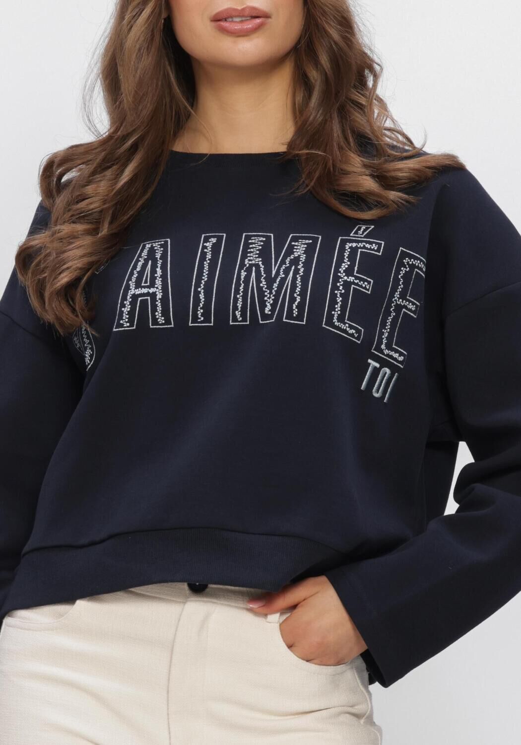 AIMEE THE LABEL Chandail ELANSS6 SWEATER WITH EMBROIDERY en bleu - large