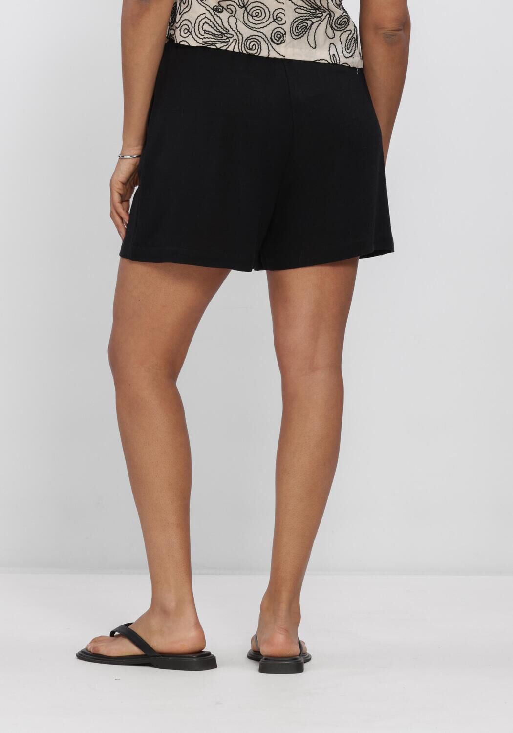 Zwarte OBJECT Korte broek OBJSANNE HW WIDE SHORTS - large