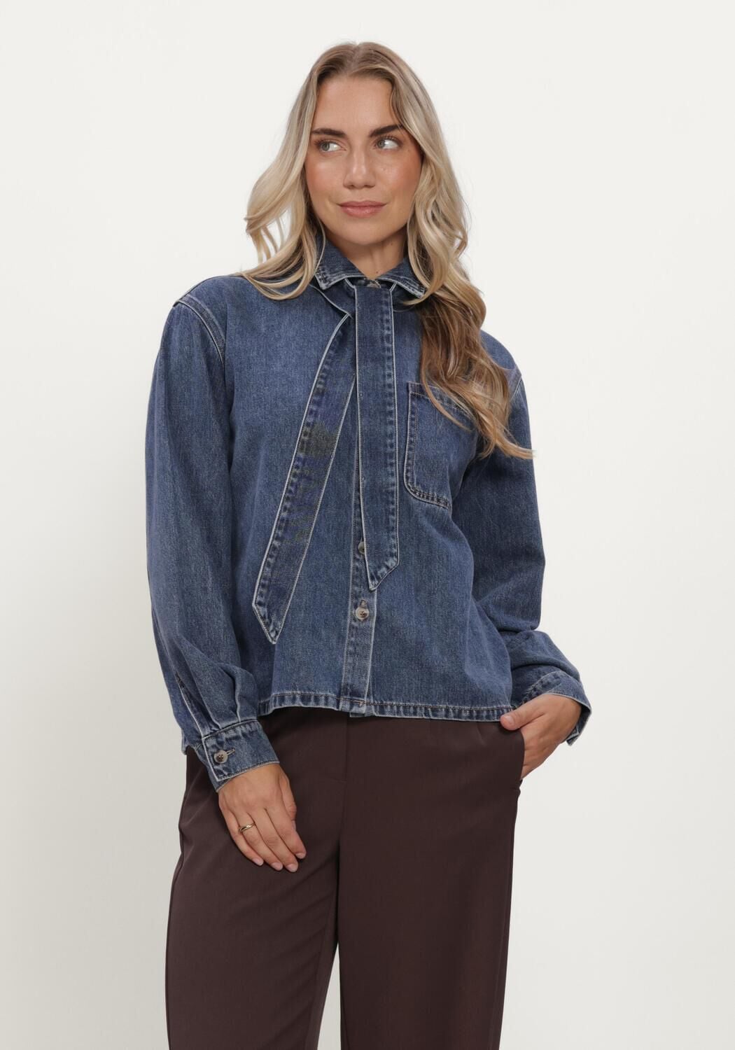 OBJECT OBJROSIE L/S RE SHIRT NOOS Hauts & T-shirts Bleu fonc&eacute; - large