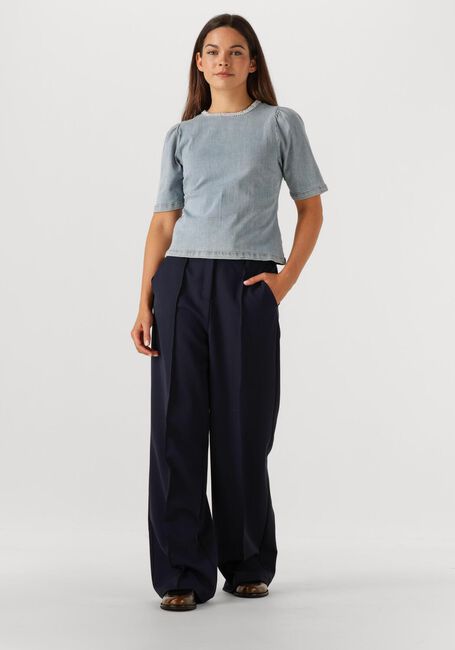 Lichtblauwe NEO NOIR Top ROSIA DENIM EMB TOP - large