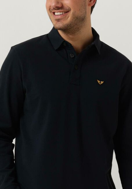 PME LEGEND Polo LONG SLEEVE POLO PIQUE GARMENT DYE en bleu - large