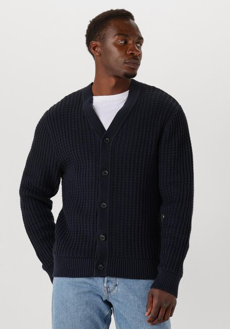 SELECTED HOMME Gilet SLH TOM LS KNIT STRUCTURE V-NECK CARDIGAN Bleu foncé - large