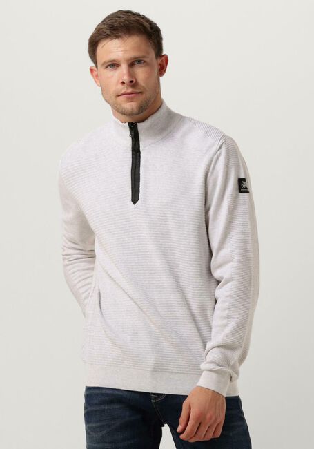 VANGUARD Pull HALP ZIP COLLAR COTTON STRUCTURE Écru - large