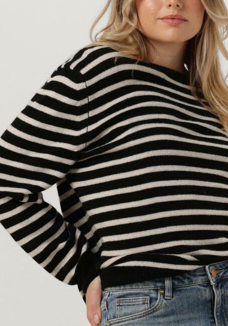 Zwarte BY-BAR Trui JET STRIPE PULLOVER - large