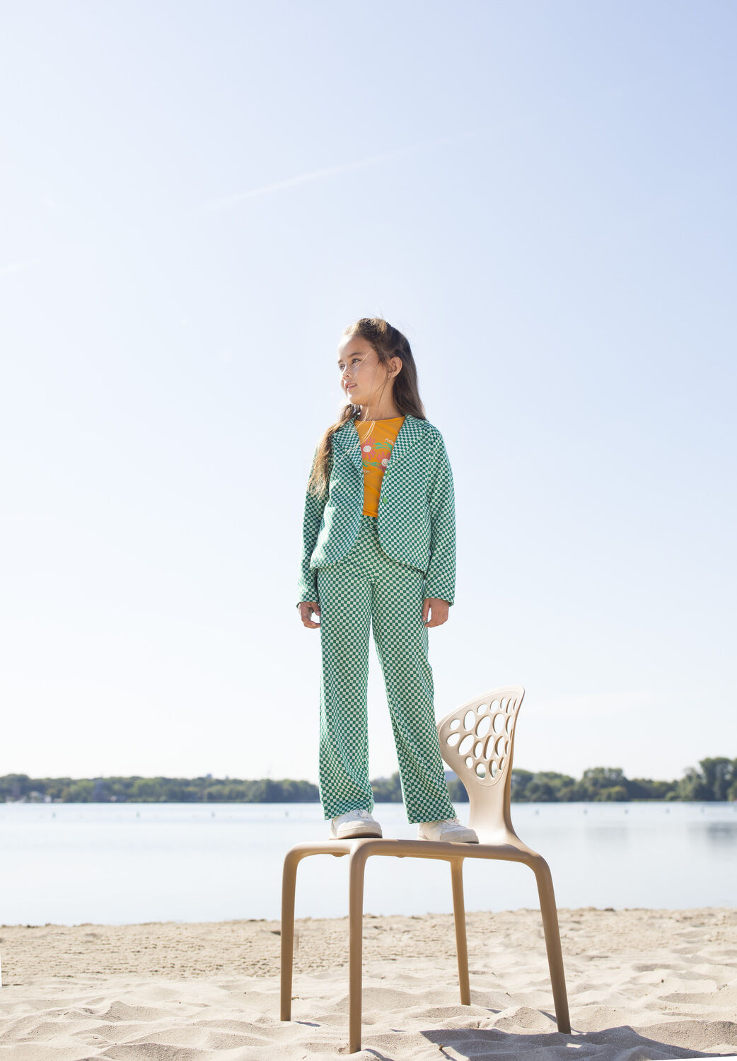 MOODSTREET Blazer BLAZER IN CHECK JACQUARD KNIT CHECK en vert - large