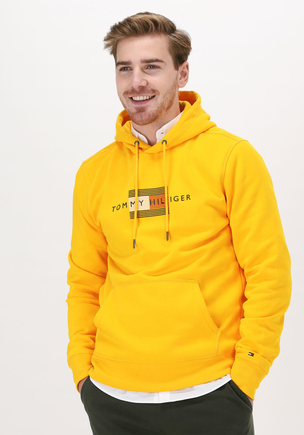Tommy hilfiger sales hoodie heren geel