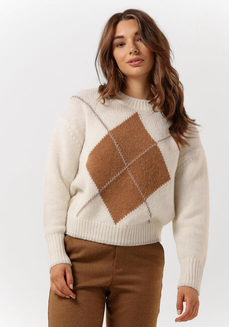 MOS MOSH Pull ZOOM DIAMOND KNIT Blanc - large