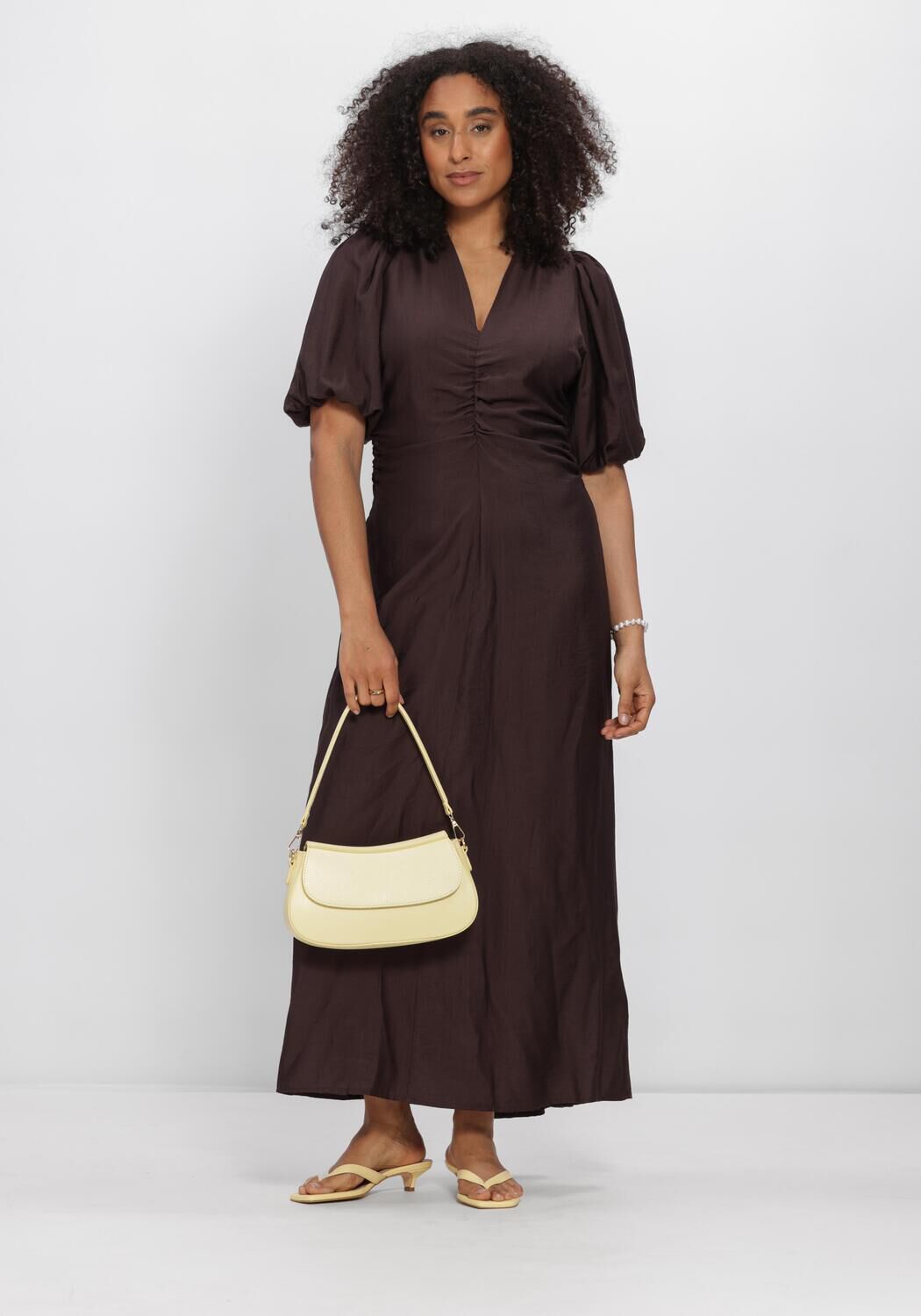 CO'COUTURE Robe maxi HERACC SS PUFF DRESS en marron - large