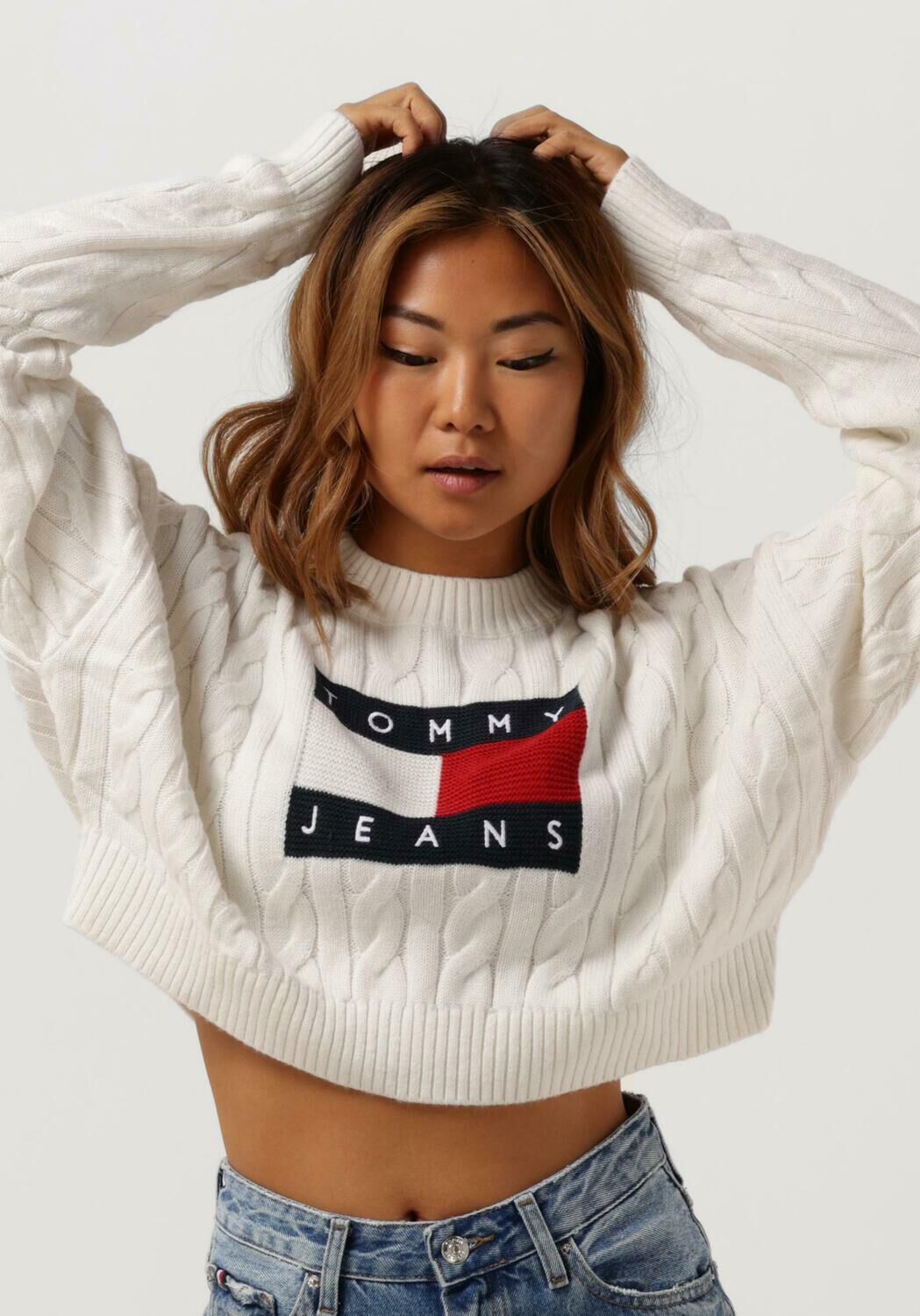Tommy jeans witte trui 2025