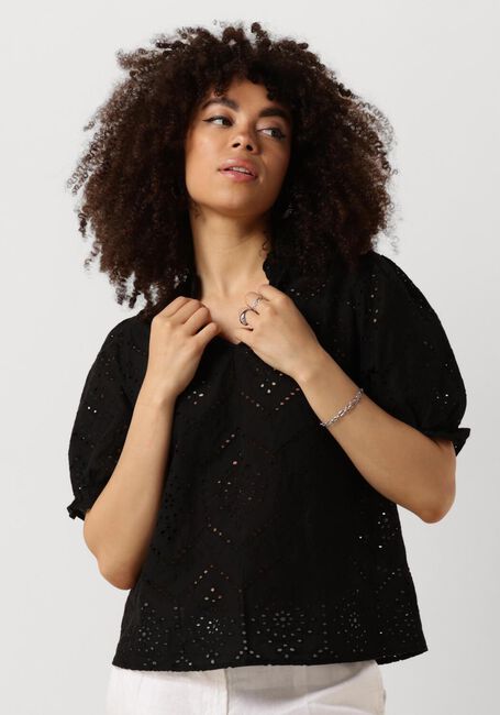 Zwarte NEO NOIR  ODESA EMBROIDERY BLOUSE - large