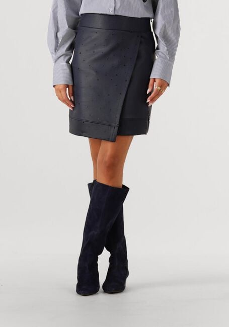JANSEN AMSTERDAM Mini-jupe CARA ROK CS 769 SHORT OVERLAP RHINESTONES Bleu foncé - large