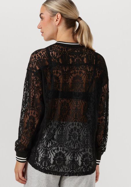 Zwarte HAUTE L'AMITIÉ Top LACE LS FOOTBALL BLOUSE - large