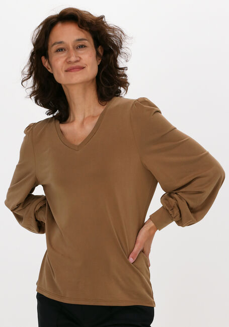 OBJECT Haut JANNIE LS V-NECK TOP en marron - large