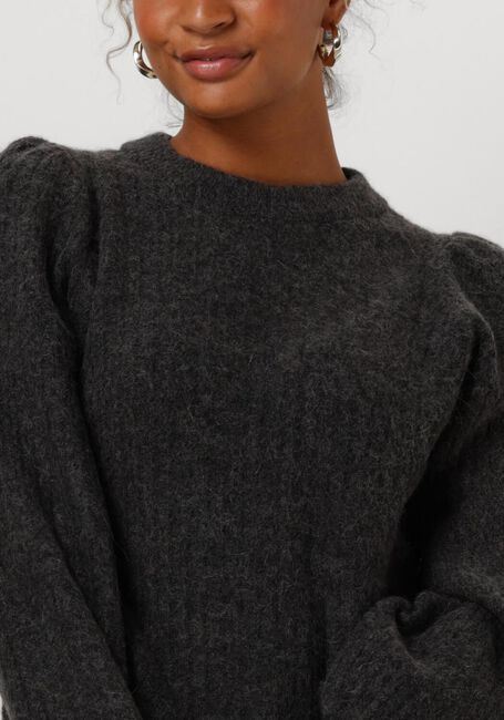 Grijze SELECTED FEMME Trui SLFLULU LS STRUCTURE KNIT O-NECK - large