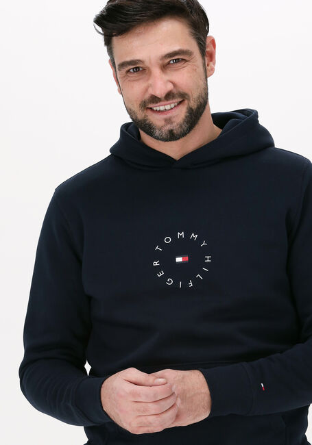 Donkerblauwe TOMMY HILFIGER Sweater ROUNDALL GRAPHIC HOODIE - large