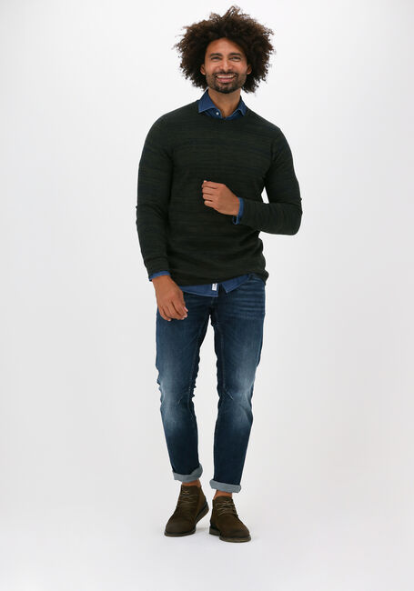 Donkergroene DSTREZZED Trui CREW POPCORN MELANGE - large