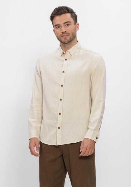 ANERKJENDT Chemise d&eacute;contract&eacute; AKLEIF COT/LINEN/VIS L/S SHIRT en beige - large