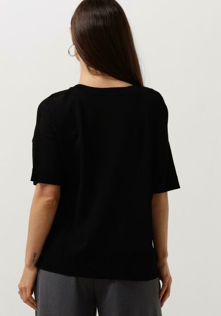 Zwarte SELECTED FEMME T-shirt SLFWILLE SS KNIT O-NECK - large