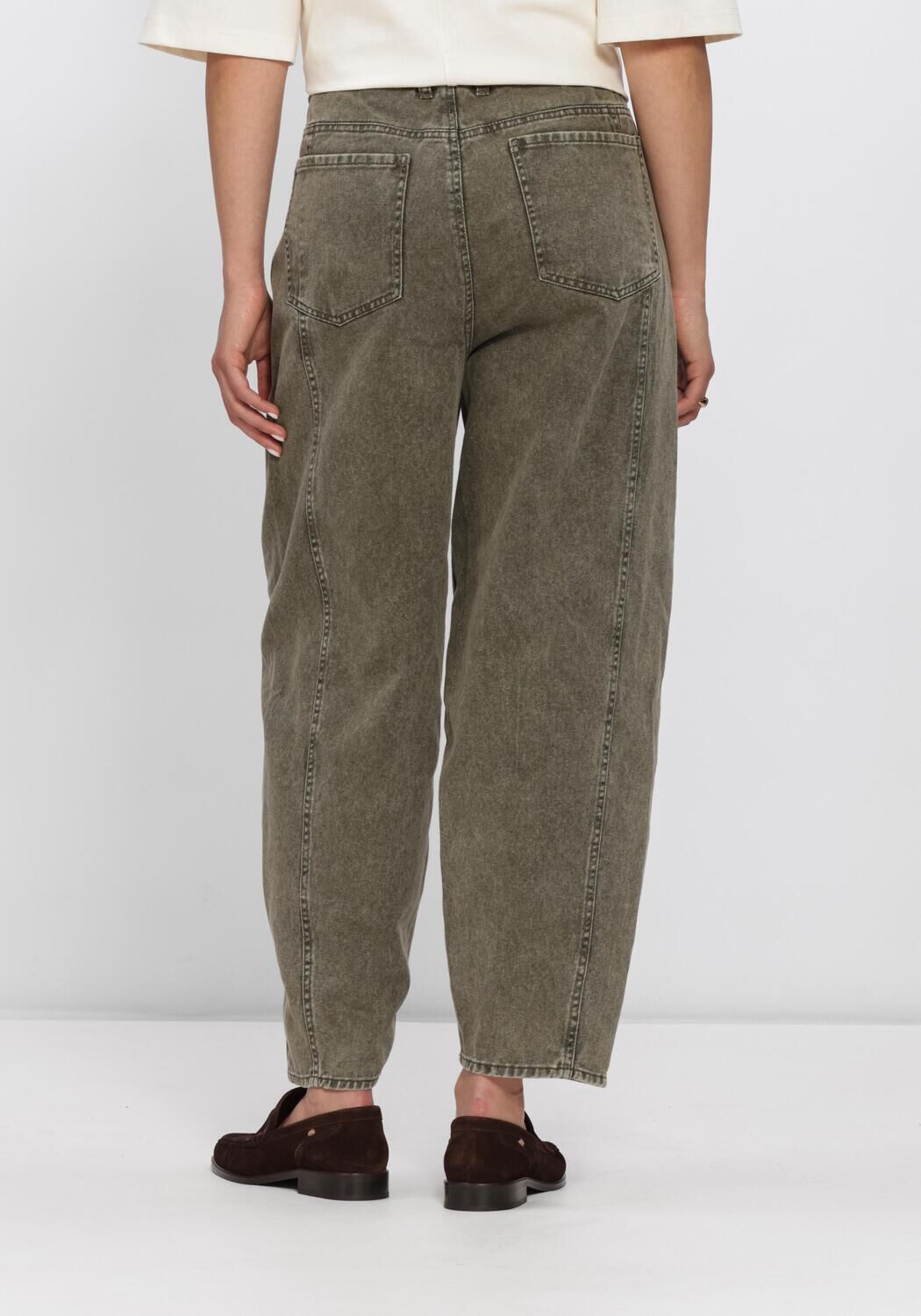 Groene SECOND FEMALE Jeans JAYE DENIM BARREL JEANS - large