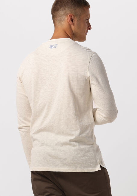 SCOTCH & SODA Longsleeves SLUB HENLEY LONG SLEEVE TEE Blanc - large