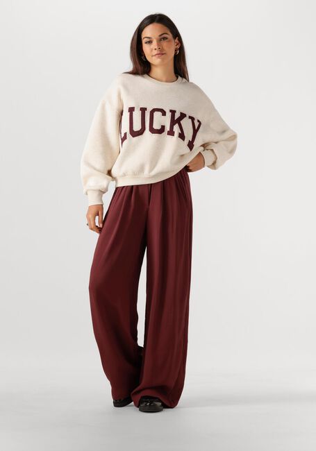 Bordeaux BY-BAR Wijde broek BENJI SATIN STRIPE PANTS - large