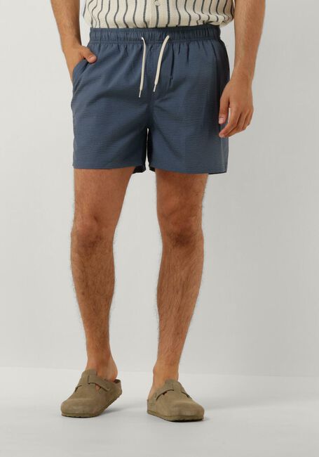 Blauwe SELECTED HOMME Zwembroeken SLHCOOPER SEERSUCKER SWIMSHORTS - large