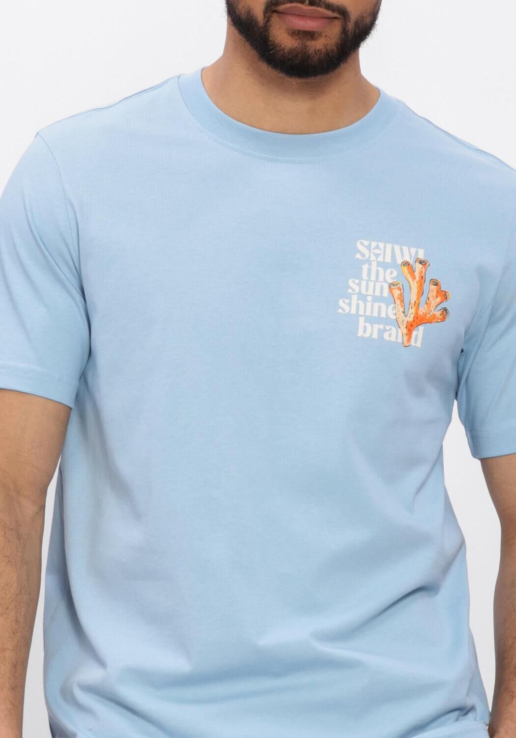 SHIWI LIAM REGULAR FIT PAINTED CORAL T-SHIRT Polos & T-Shirts en bleu - large